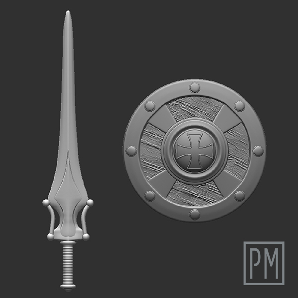 Heman Sword & Shield | Weapon set | Unpainted