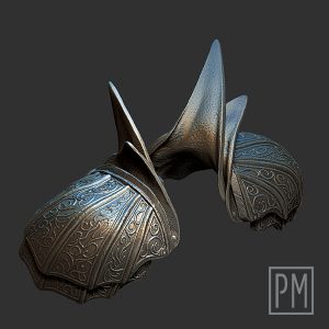 Black knight Pauldrons set | Unpainted