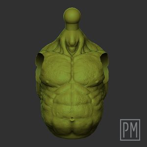 Strongfat Naked Orc Torso | Unpainted