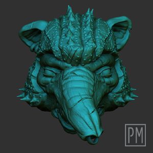 Taphirus Armored head angry | Unpainted