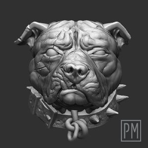 Bullpit head angry | Unpainted