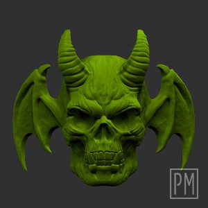 Demon Skull Wings head | Unpainted