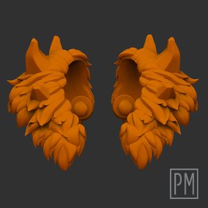 Furry Pauldrons Horns | Unpainted