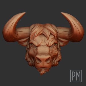 Rune Bull Head | Unpainted