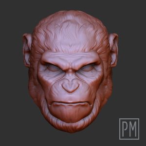 Chimpanzee Head | Unpainted