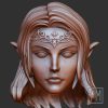 Female Elf Archer Head | Unpainted - Image 2