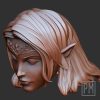 Female Elf Archer Head | Unpainted - Image 4