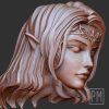 Female Elf Archer Head | Unpainted - Image 3