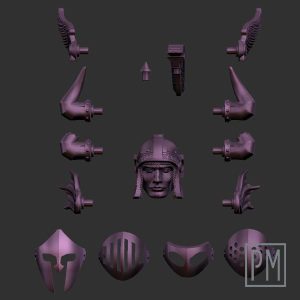 Human knight head Set | Unpainted