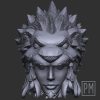 Female Lion knight Head | Unpainted - Image 2