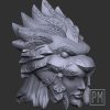 Female Lion knight Head | Unpainted - Image 3