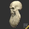 Skeleton armor Head broken beard | Unpainted - Image 4